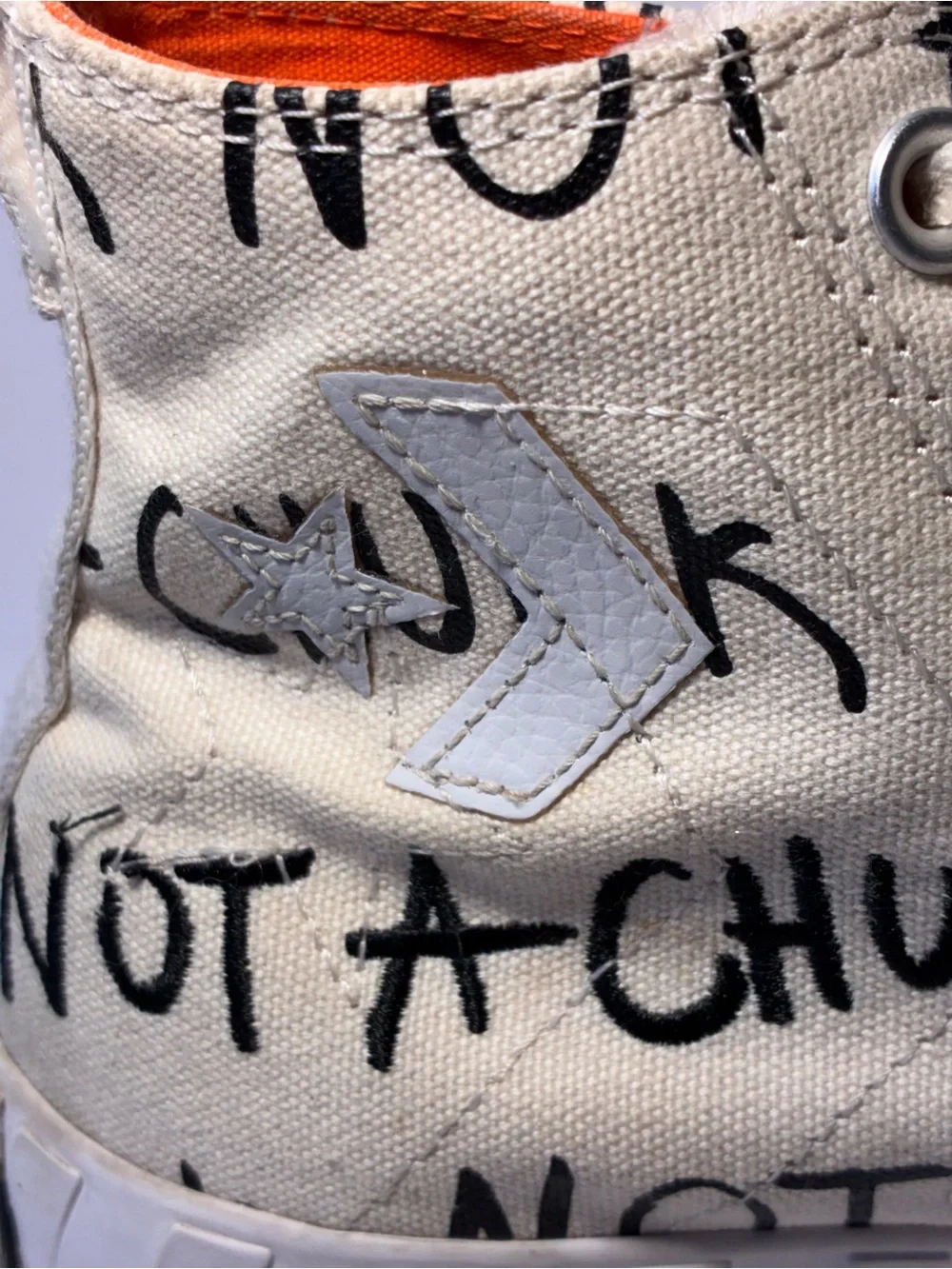 Converse UNT1TL3D Not A Chuck Hi Top Sneakers Men's 7 EU 40 White Canvas - Picture 5 of 12